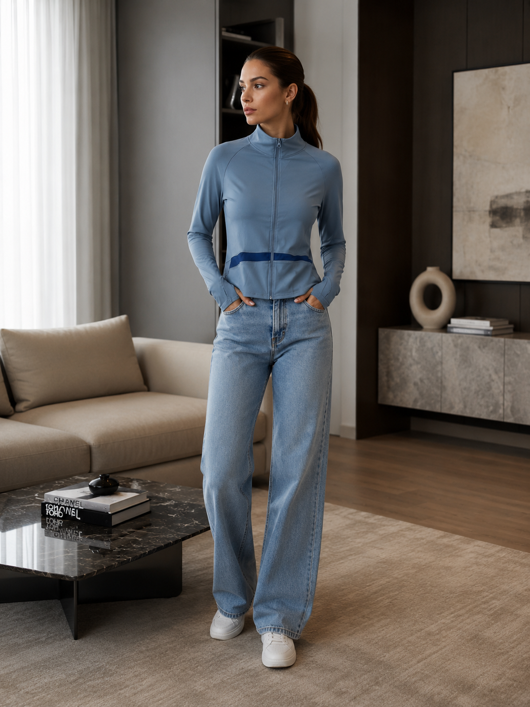 Felpa Tecnica Azzurra Luxury