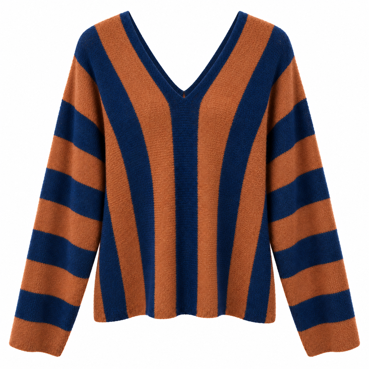 Maglia a righe baby alpaca e lana